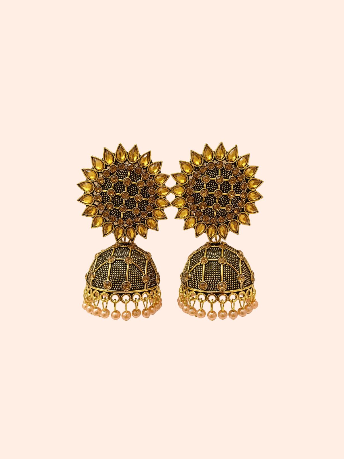 Golden Sunburst Jhumka